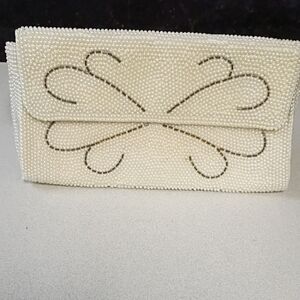 Chic Pearl Beaded Clutch